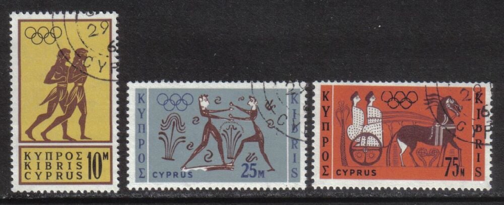 Cyprus Stamps SG 246-48 1964 Tokyo Olympic Games - USED (h402)