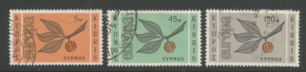 Cyprus Stamps SG 267-69 1965 Europa sprig - USED (n814)