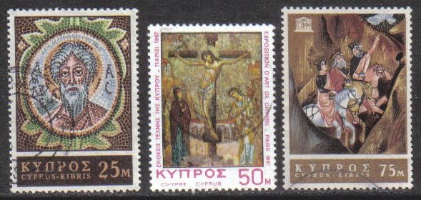 Cyprus Stamps SG 313-15 1967 Religious Art UNESCO - USED (g756)