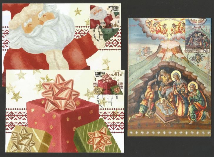 Cyprus Stamps Christmas 2024 - 3 Maxim Postcards Type 26