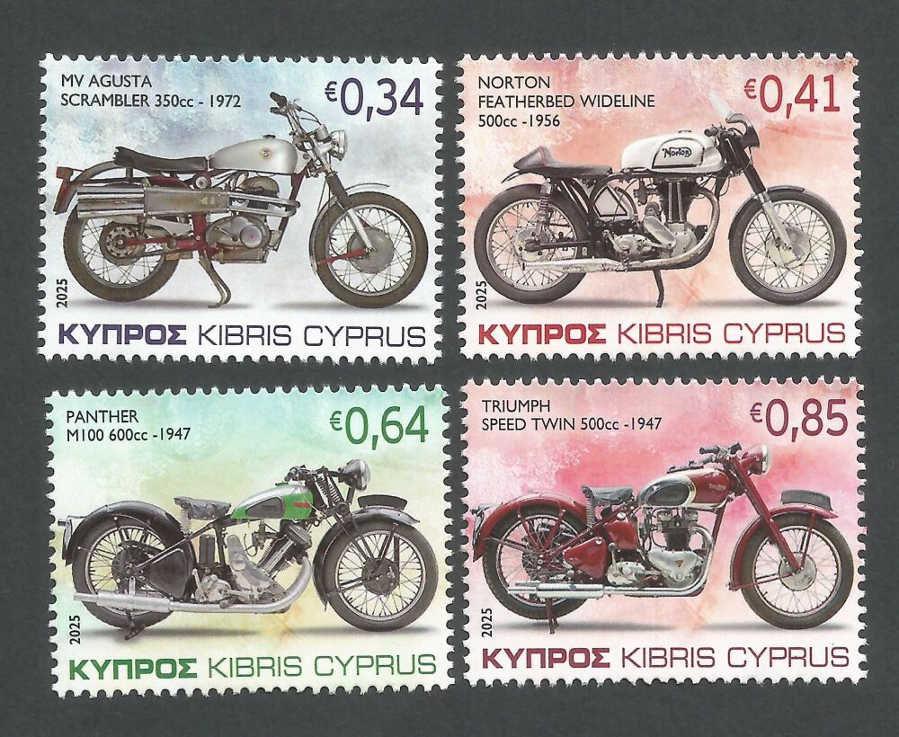 Cyprus Stamps SG 2025 (a) Old Motorcycles - MINT