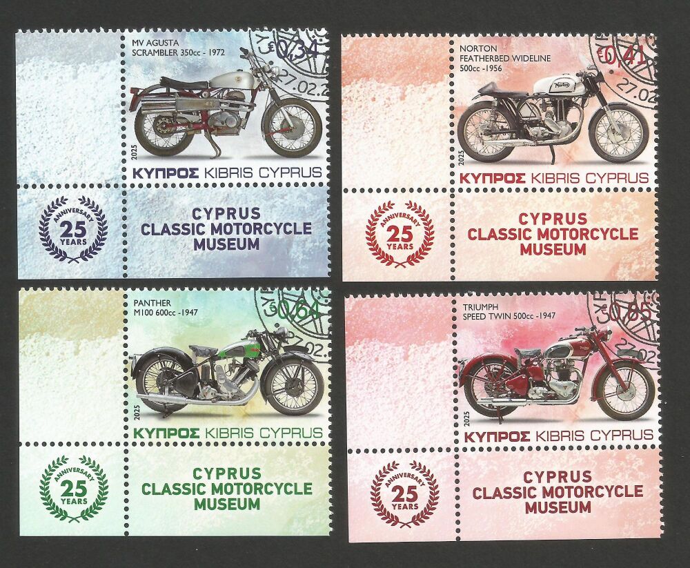 Cyprus Stamps SG 2025 (a) Old Motorcycles - CTO USED (n979)