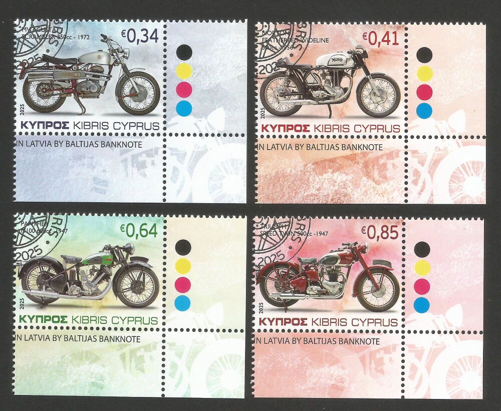 Cyprus Stamps SG 2025 (a) Old Motorcycles - CTO USED (n978)