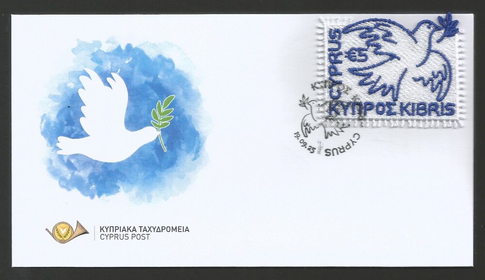 Cyprus Stamps SG 2025 (g) The Dove of Peace (Embroidery) Self-adhesive - Unofficial FDC