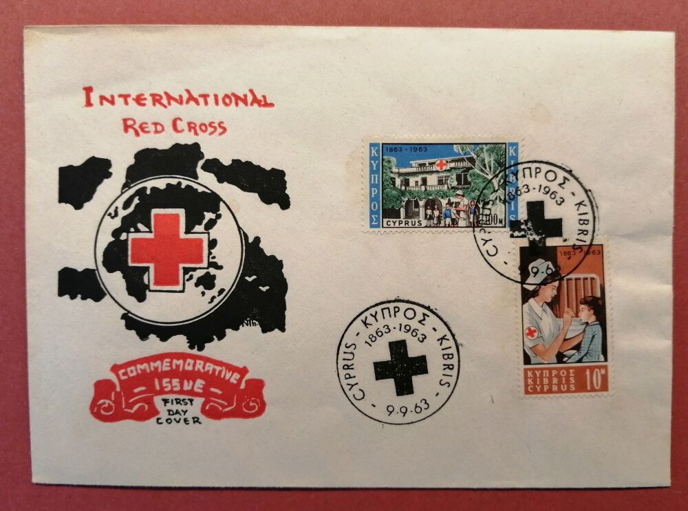 Cyprus Stamps SG 232-33 1963 Red Cross centenary - Unofficial FDC (n668)