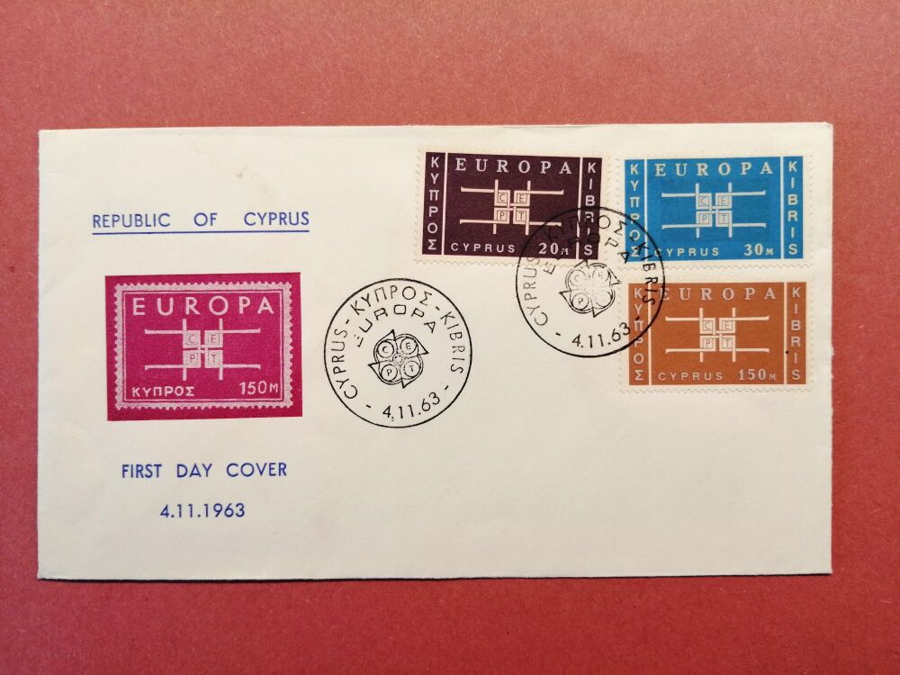 Cyprus Stamps SG 234-36 1963 Europa Emblem - Unofficial FDC (n691)