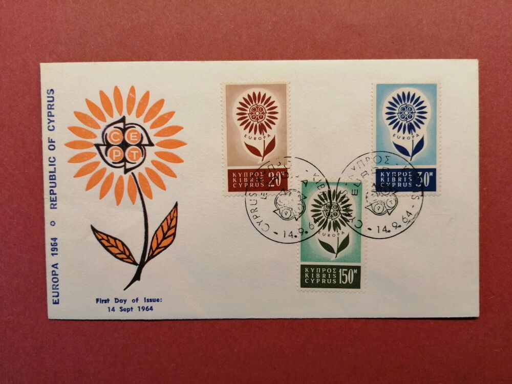 Cyprus Stamps SG 249-51 1964 Europa Flower - Unofficial FDC (N680))