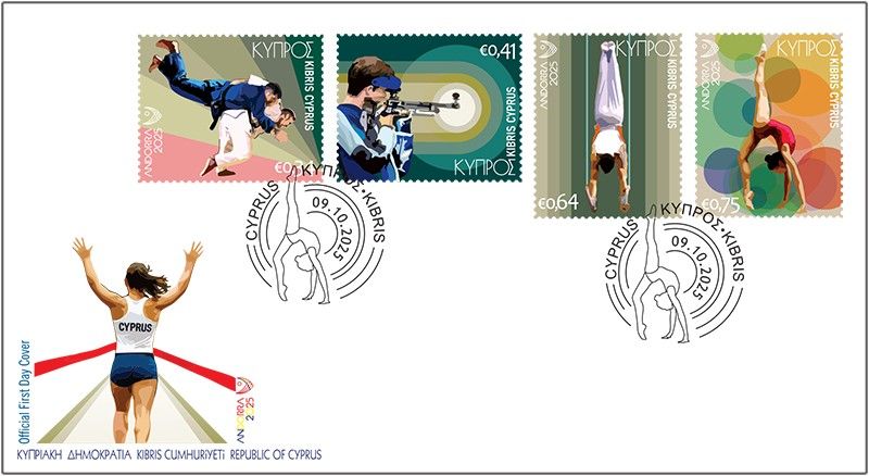 Cyprus Stamps 2025 (h) Games of the Small States of Europe (GSSE) - FDC Cyprus Stamps 2025 (h) Games of the Small States of Europe (GSSE) - FDC