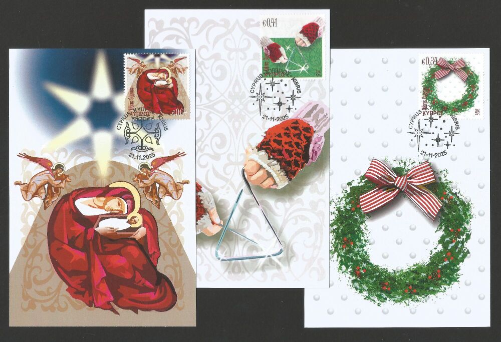Cyprus Stamps Maxim Postcard Type 27 2025 Christmas
