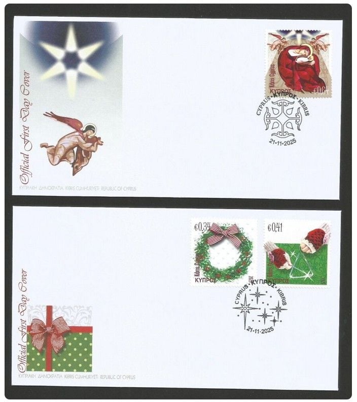 Cyprus Stamps SG 2025 - Christmas FDCs Cyprus Stamps SG 2025 - Christmas FDCs