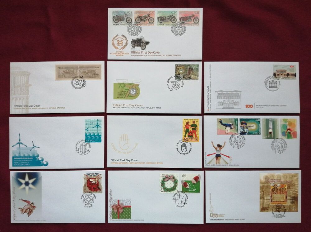 Cyprus Stamps 2025 Complete Year Set - Official FDCs - Official FDCs