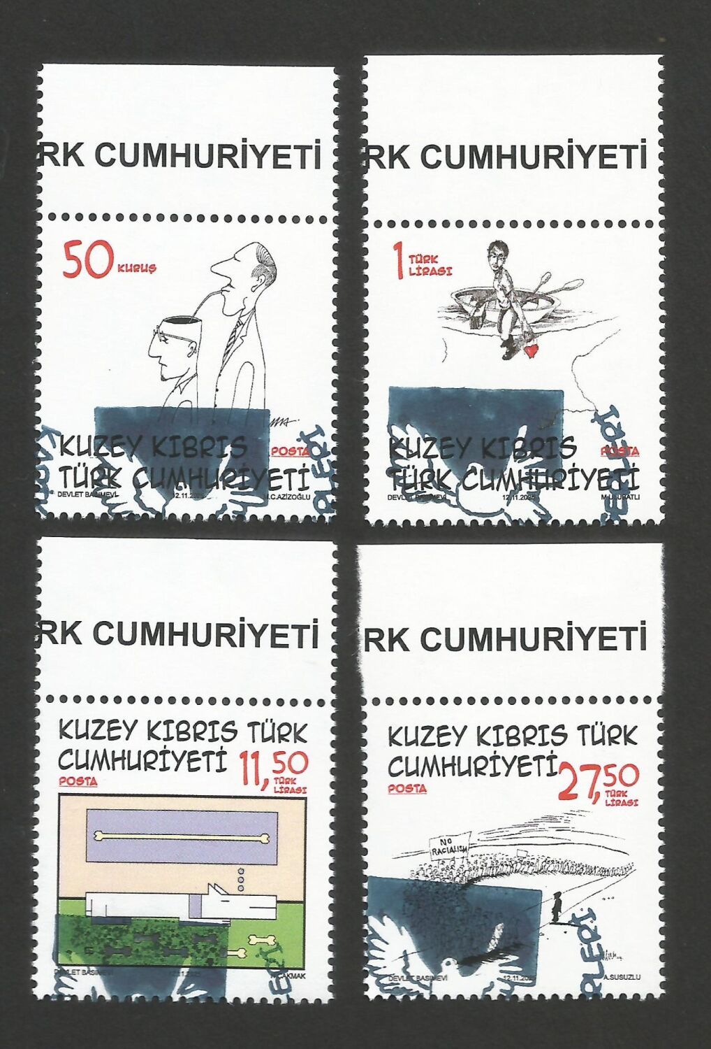 North Cyprus Stamps SG 2025 (d) Works of our Cartoon Artists - CTO USED (R1