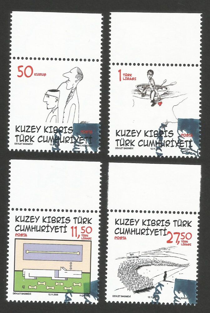 North Cyprus Stamps SG 2025 (d) Works of our Cartoon Artists - CTO USED (R176)