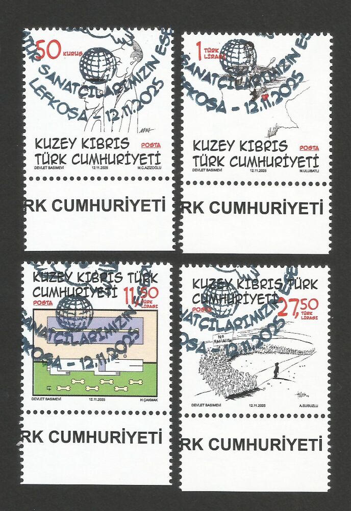 North Cyprus Stamps SG 2025 (d) Works of our Cartoon Artists - CTO USED (R175)