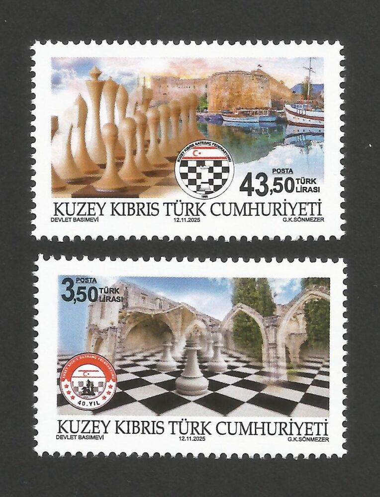 North Cyprus Stamps SG 2025 (c) Chess in Northern Cyprus - MINT