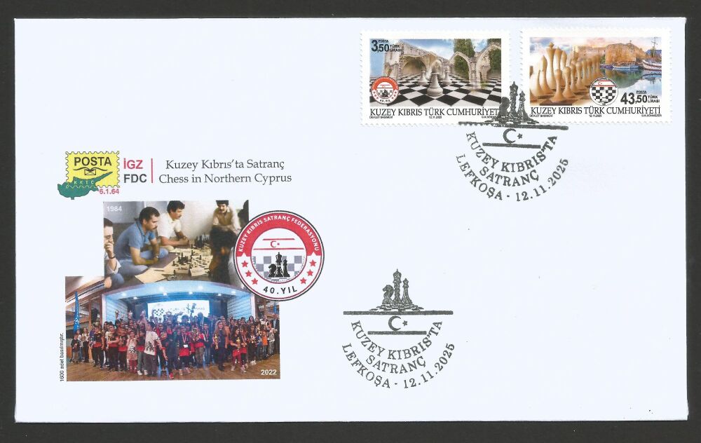 North Cyprus Stamps SG 2025 (c) Chess in Northern Cyprus - Official FDC