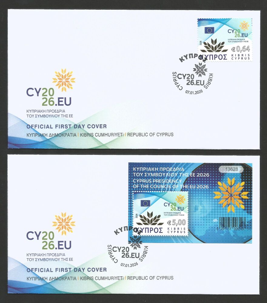 Cyprus Stamps SG 2026 (a) Cyprus Presidency of the Council of the European Union - Official FDC