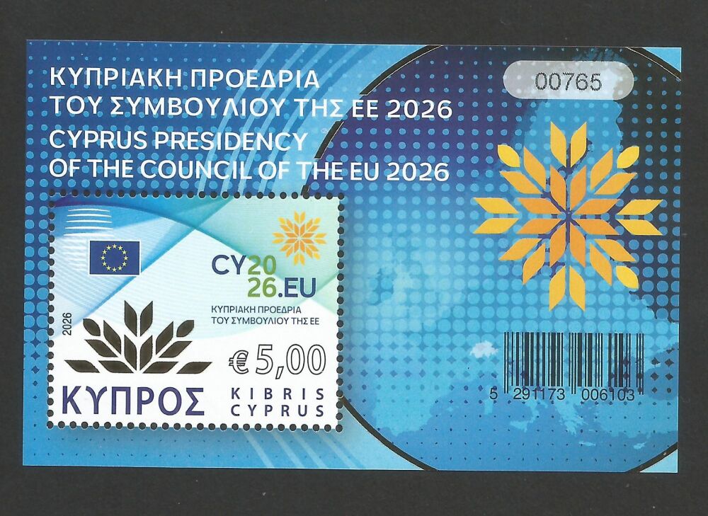Cyprus Stamps SG 2026 (a) Cyprus Presidency of the Council of the European Union - Mini Sheet MINT