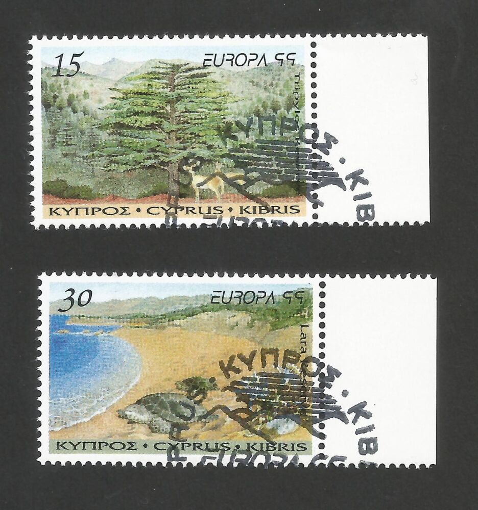 Cyprus Stamps SG 969-70 1999 Europa parks and gardens- CTO USED (r224)