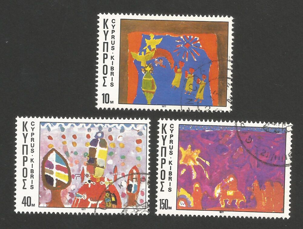 Cyprus Stamps SG 497-99 1977 Christmas - USED (r186)