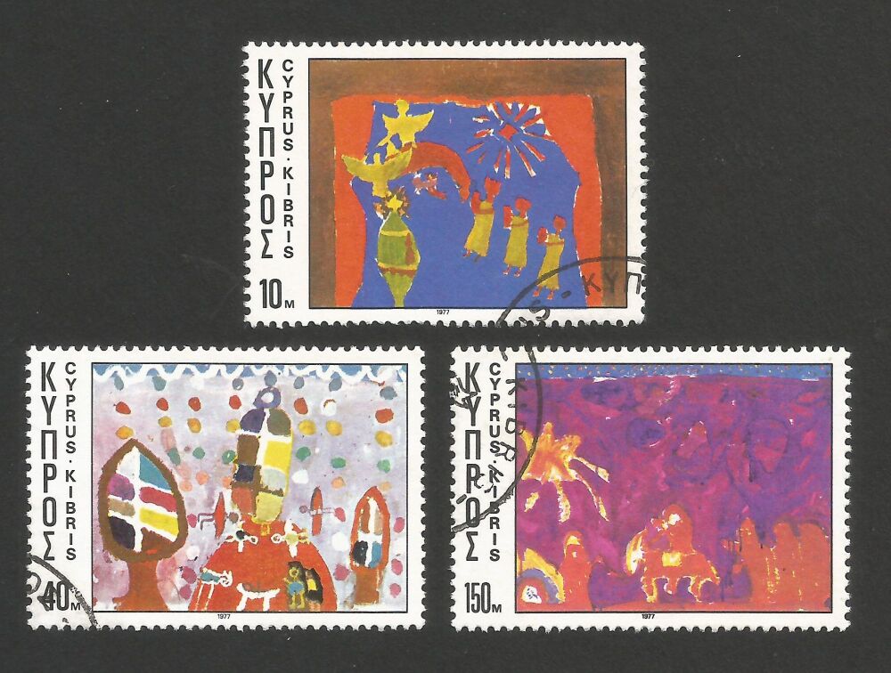 Cyprus Stamps SG 497-99 1977 Christmas - USED (r187)