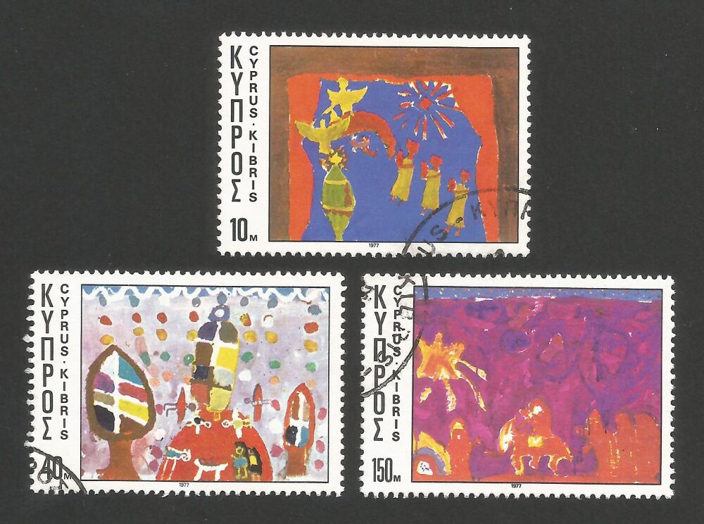 Cyprus Stamps SG 497-99 1977 Christmas - USED (r188)