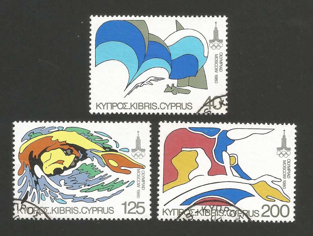 Cyprus Stamps SG 542-44 1980 Moscow Olympic Games - CTO USED (r209)