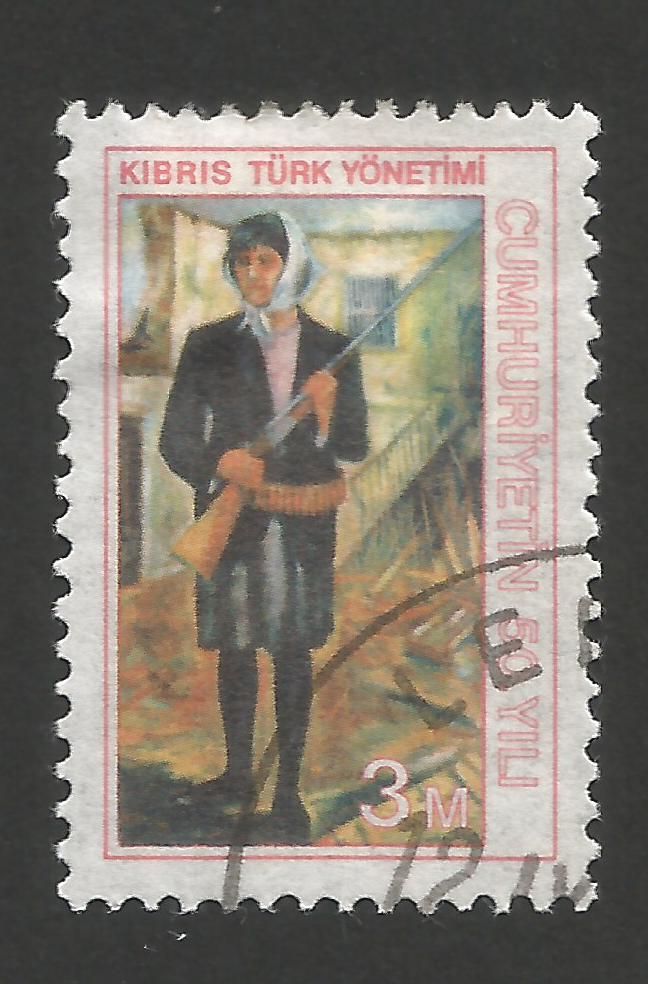 North Cyprus Stamps SG 001 1974 3m - CTO USED (r225)