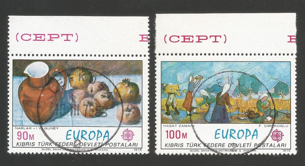 North Cyprus Stamps SG 023-24 1975 Europa Paintings - CTO USED (r250)