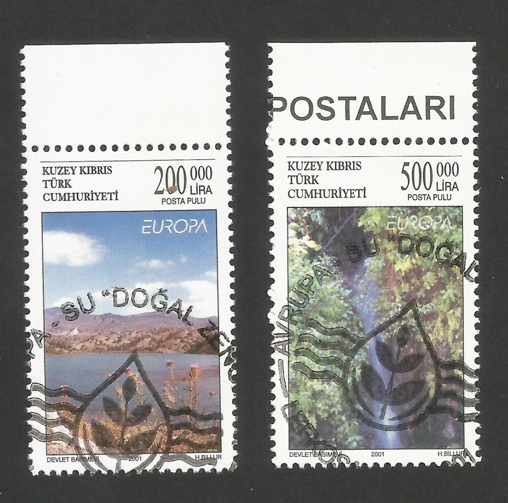 North Cyprus Stamps SG 0530-31 2001 Europa Water - CTO USED (r248)