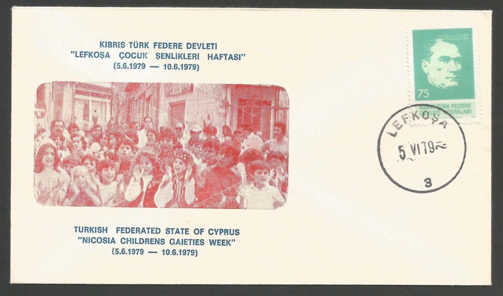 North Cyprus Stamps 1979 Cachet Nicosia Children - Unofficial Cover (k418)