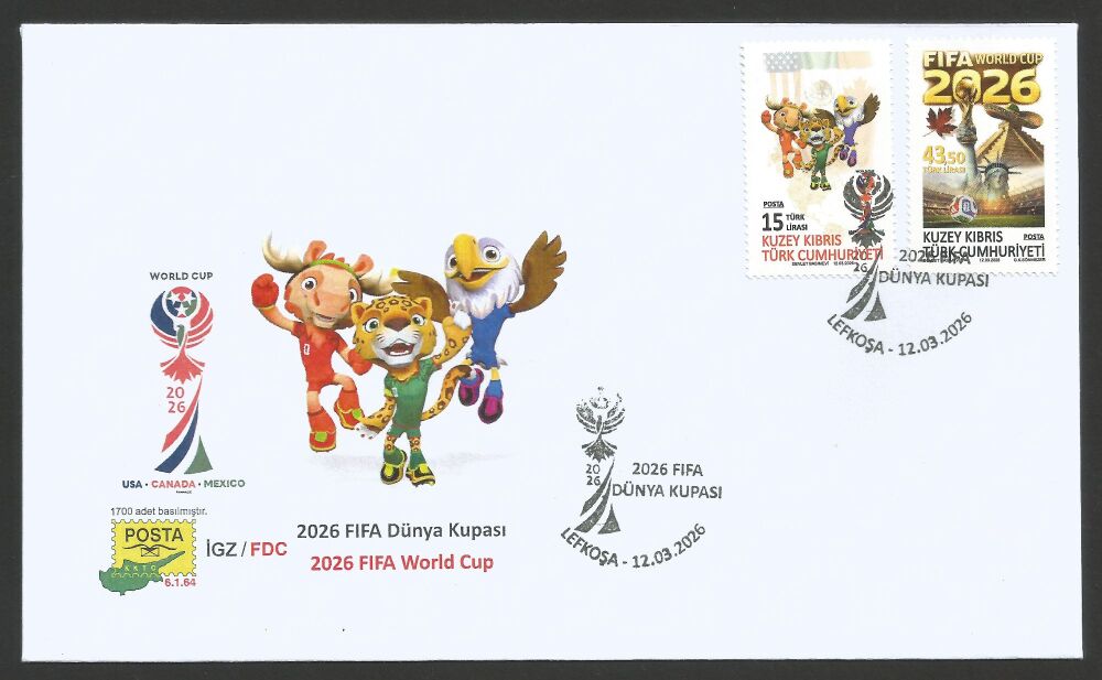 North Cyprus Stamps SG 2026 (a) World Cup Football - Official FDC