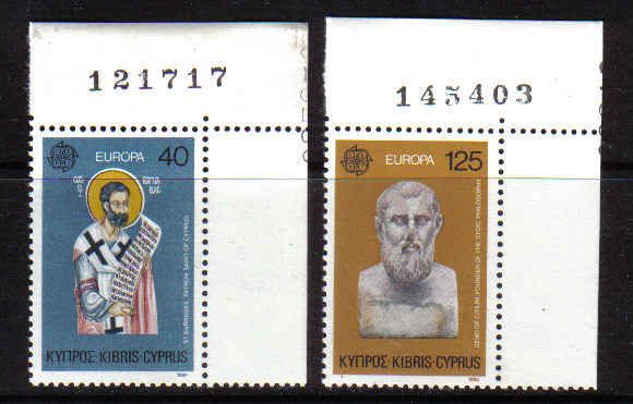 Cyprus Stamps SG 540-41 1980 Europa personlities Barnabas & Zenon - MINT (p21)