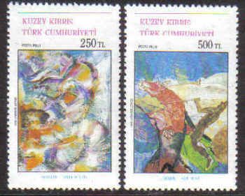 North Cyprus Stamps SG 315-16 1991 Art 10th Series - MINT