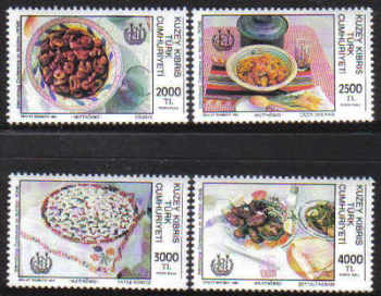 North Cyprus Stamps SG 347-50 1992 Turkish Cypriot Cuisine - MINT
