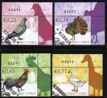 Cyprus Stamps SG 1194-97 2009 Domestic Fowl of Cyprus - USED (d873)