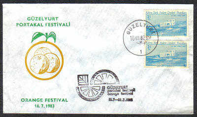 North Cyprus Stamps 1983 Orange festival Slogan Cachet - Unofficial Cover (c207)