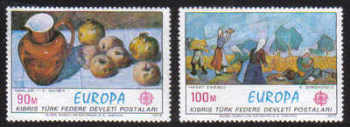 North Cyprus Stamps SG 023-24 1975 Europa Paintings - MLH