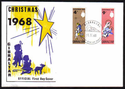 Gibraltar Stamps SG 0231-32 1968 Christmas - Official FDC (e269)