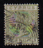 Cyprus Stamps SG 020a 1883 Four 4 Piastres - USED (e327)