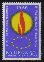 Cyprus Stamps SG 316 1968 50 Mils Human Rights Year - MINT