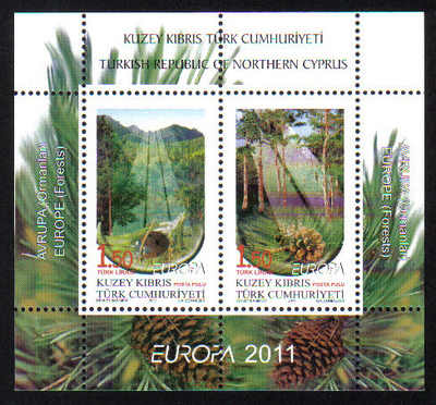 North Cyprus Stamps SG 0727 MS 2011 Europa Forests - MINT