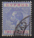 Cyprus Stamps SG 092 1921 Two Piastres - USED (e541)