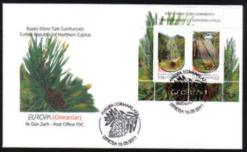 North Cyprus Stamps SG 0727 MS 2011 Europa Forests - Official FDC