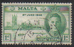 Malta Stamps SG 0232 1946 1 Penny - USED (e873)