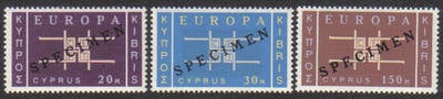 Cyprus Stamps SG 234-36 1963 Europa CEPT - Specimen MINT