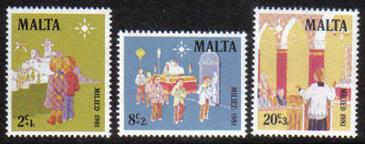 Malta Stamps SG 0683-85 1981 Christmas - MINT