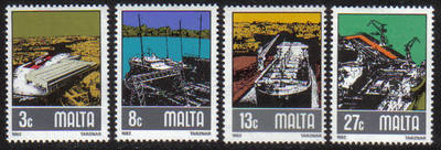 Malta Stamps SG 0686-89 1982 Shipbuilding industry - MINT