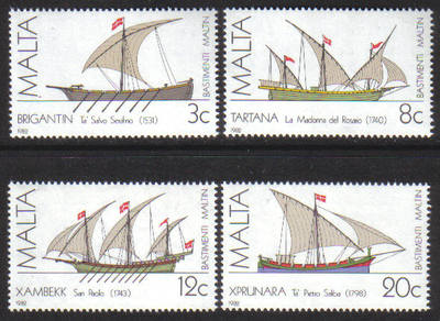 Malta Stamps SG 0701-04 1982 Maltese ships 1st Series - MINT