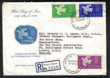 Cyprus Stamps SG 206-08 1962 Europa Doves - Unofficial FDC (a262)